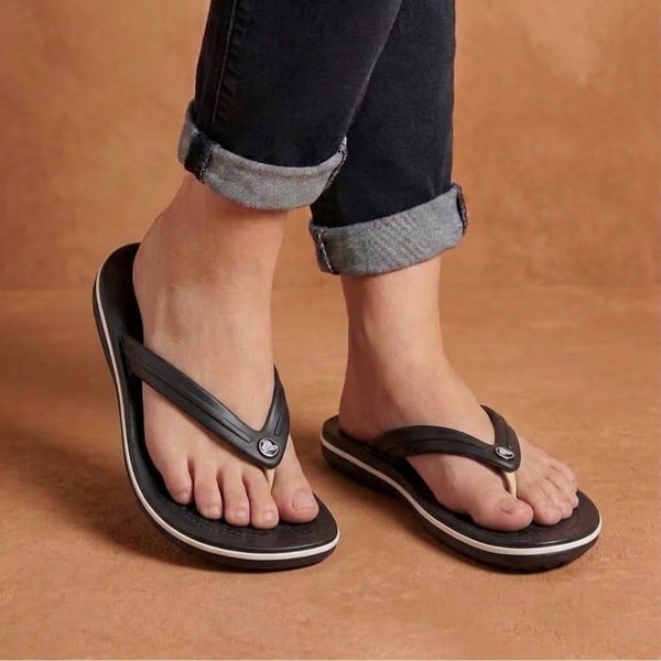 Crocs Crocband Flip Size M9/W11 Black White Sandals Flip Flops