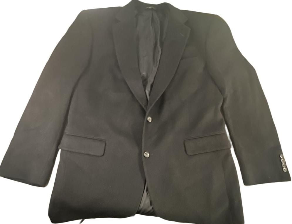Jos. A. Bank Cashmere Blazer Size 44L Black Two Button Jacket Signature Series 2