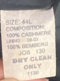 Jos. A. Bank Cashmere Blazer Size 44L Black Two Button Jacket Signature Series 6