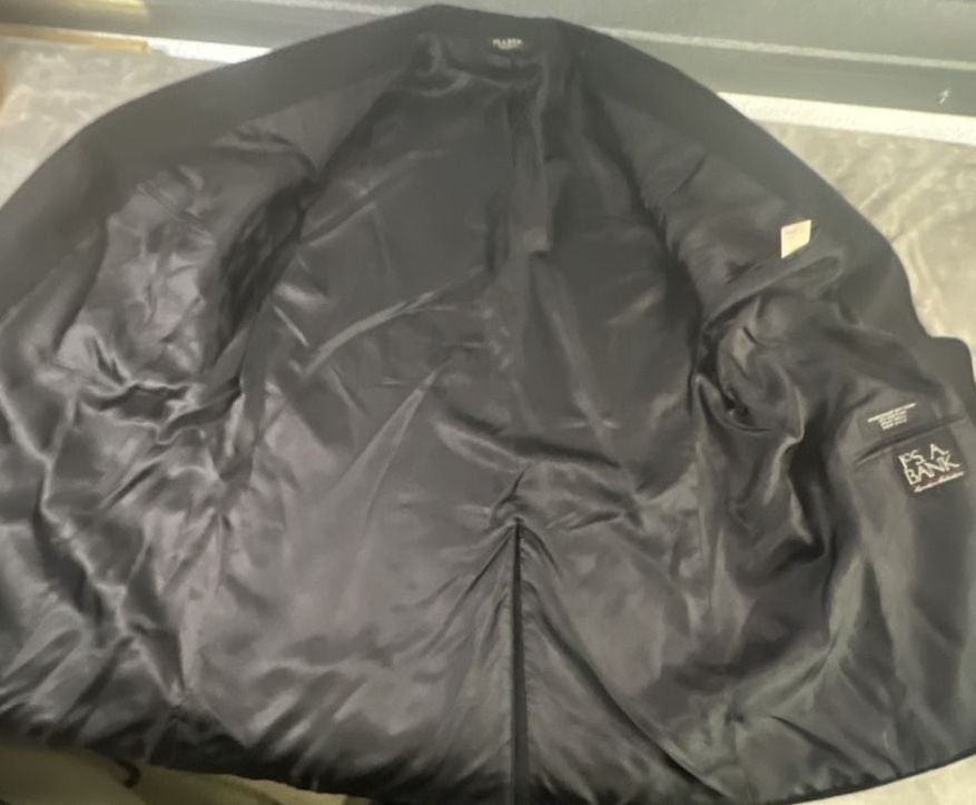 Jos. A. Bank Cashmere Blazer Size 44L Black Two Button Jacket Signature Series 7