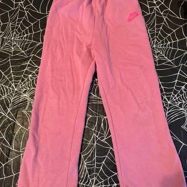 Nike Sweatpants Size 6X Pink Fleece Slit Hem (Youth) 