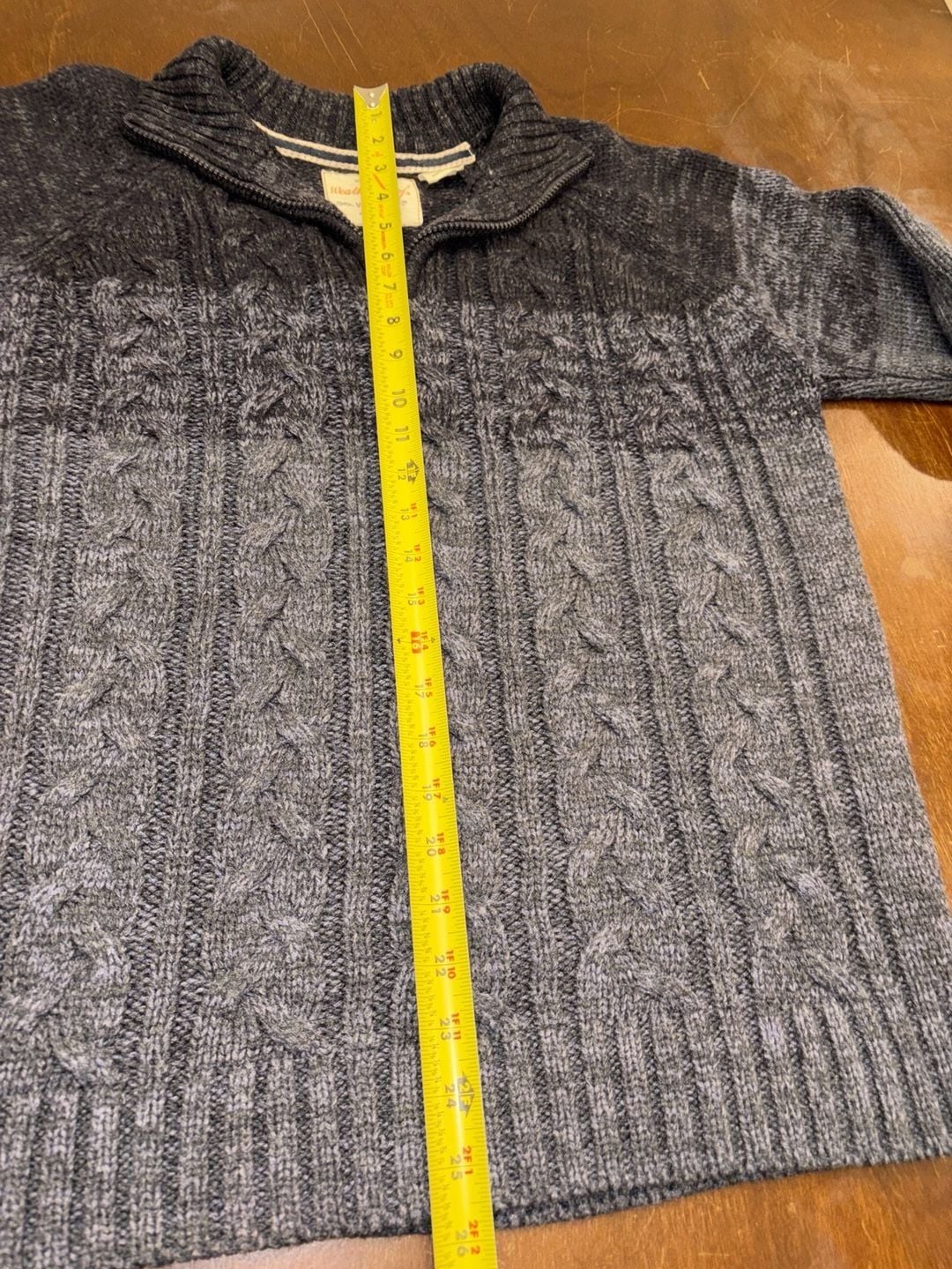 Weatherproof Vintage 1/4 Zip Sweater Size L Ombre Blue Cable Knit 7