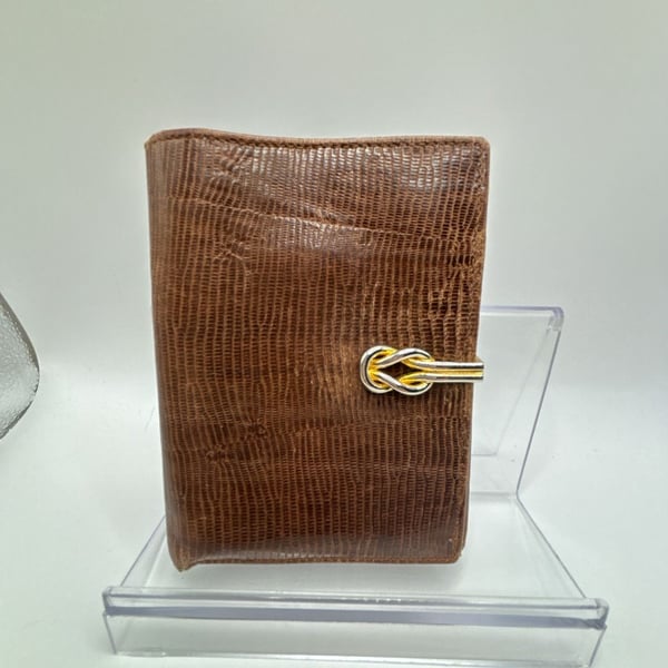 Neiman Marcus Brown Lizard Leather Wallet