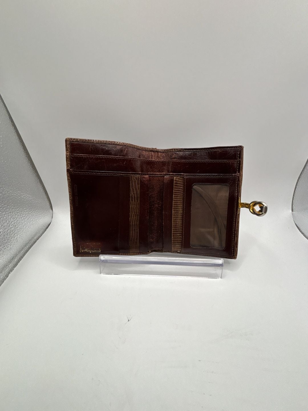 Neiman Marcus Brown Lizard Leather Wallet 4
