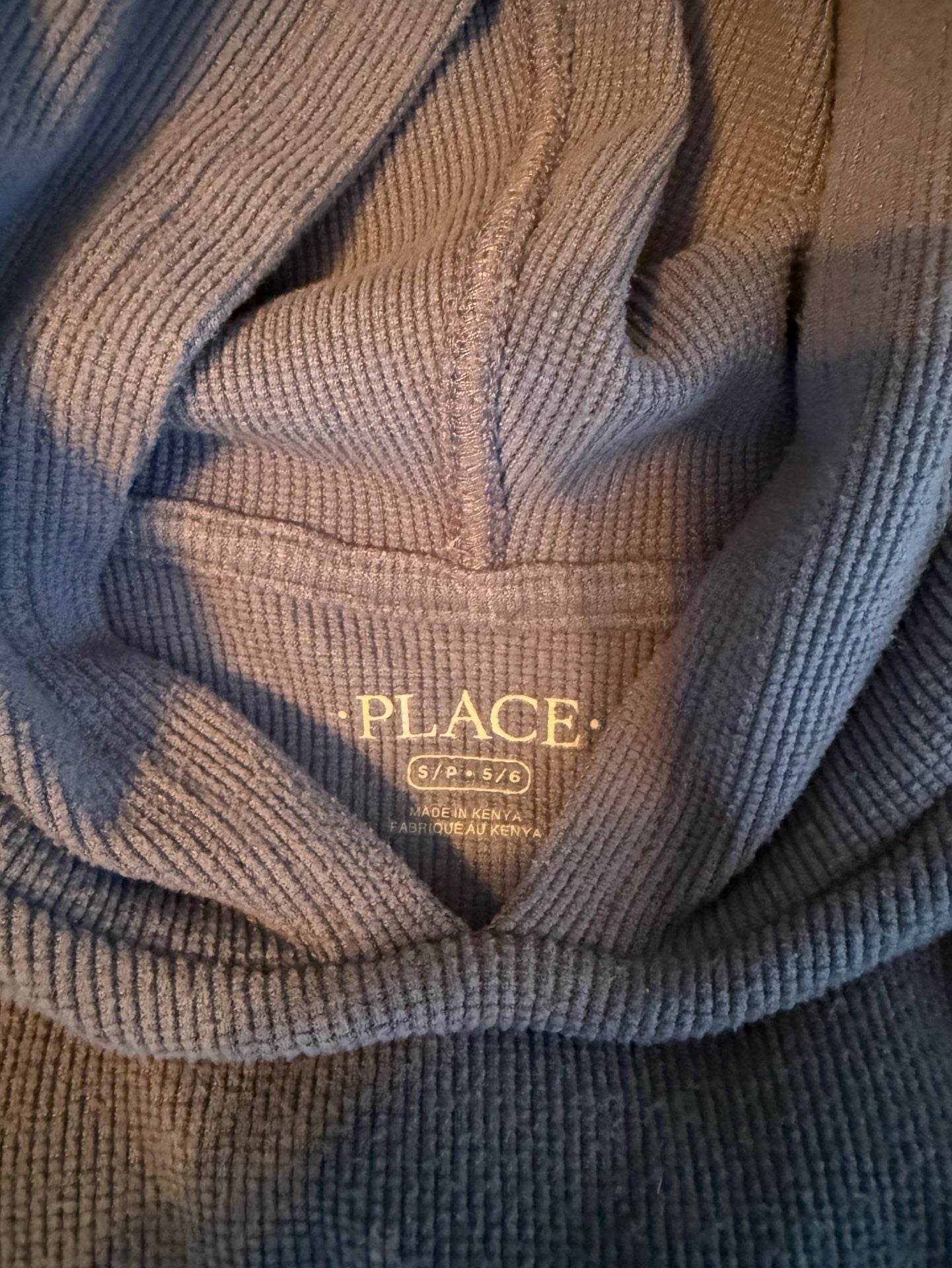 The Children's Place Waffle Thermal Hoodie Size 5/6 Blue (Youth) 4