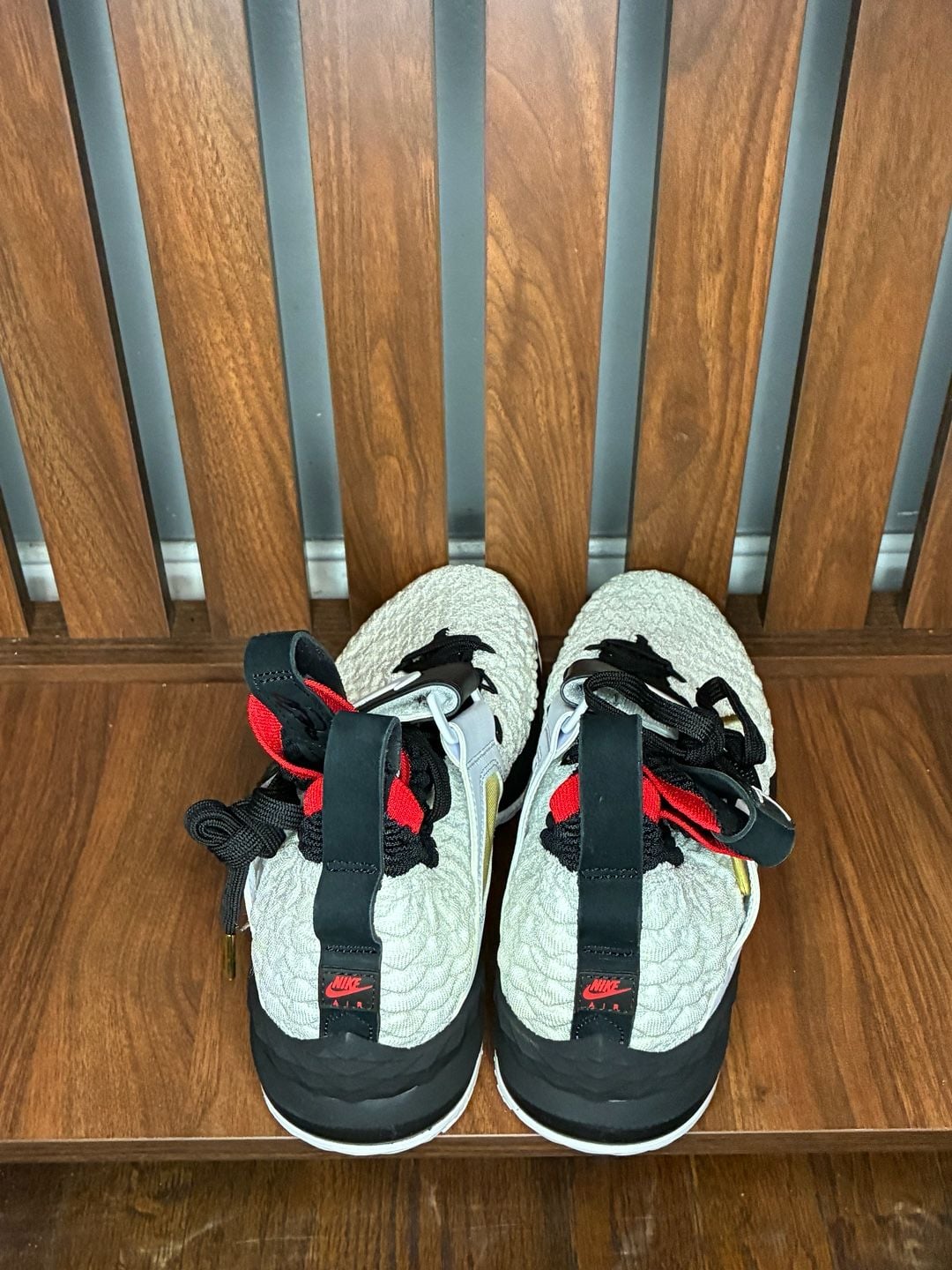 Nike LeBron 15 Diamond Turf PE White Black Red Sneakers 4