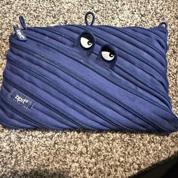 Zipit Monster Jumbo Pouch Grillz Blue Pencil Case