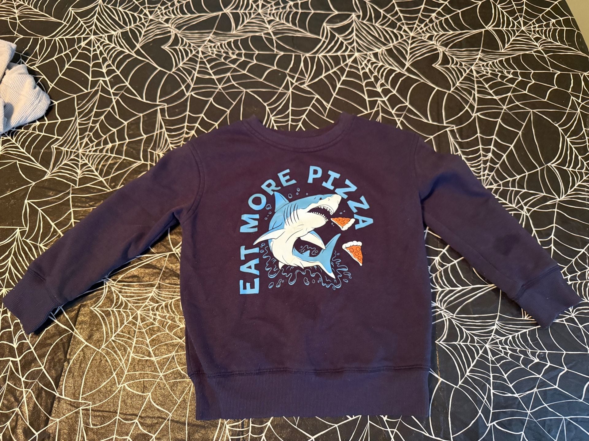 Jumping Beans Shark Eat More Pizza Sweatshirt Size 5 Navy Blue (Youth) 2
