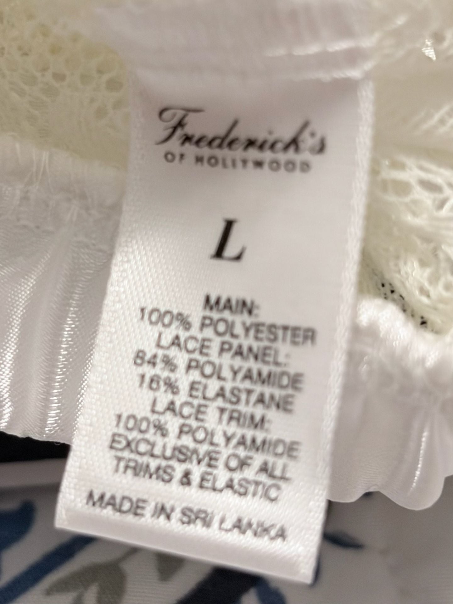 Frederick's of Hollywood Bralette Size L White Satin Lace 7