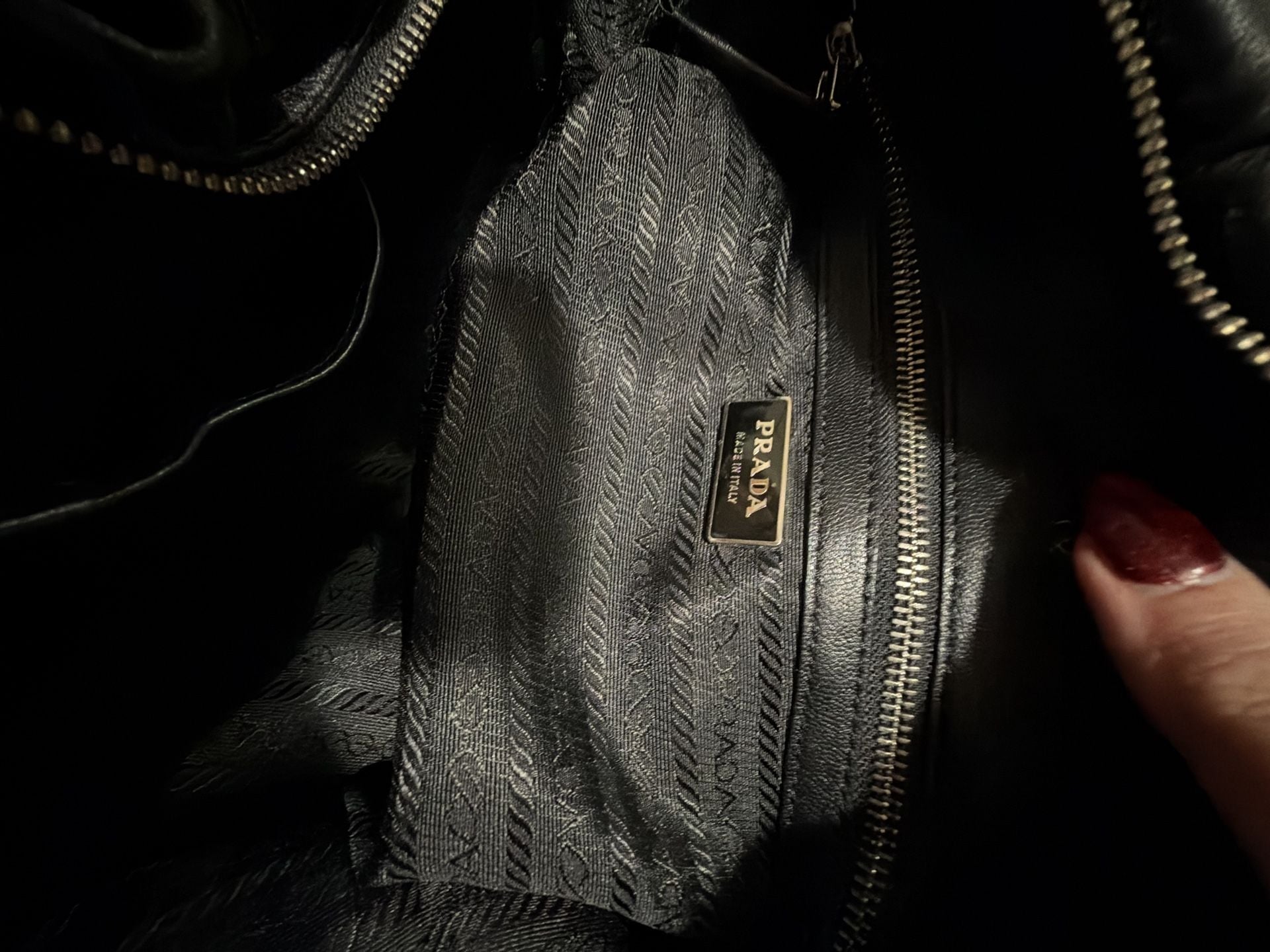 Prada Gaufre Nappa Leather Handbag Black 6