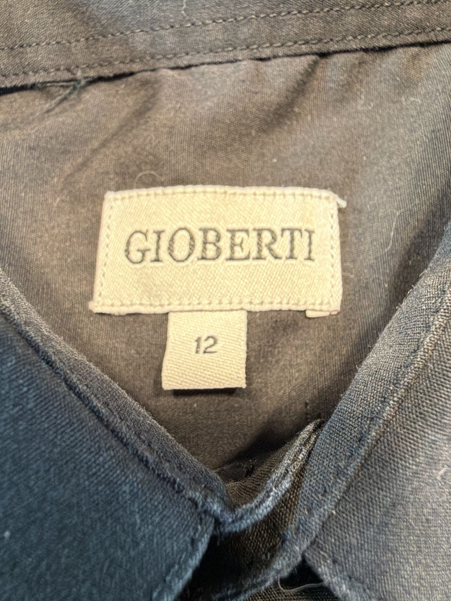 Gioberti Black Long Sleeve Dress Shirt Size 12 Pocket Button Down 3