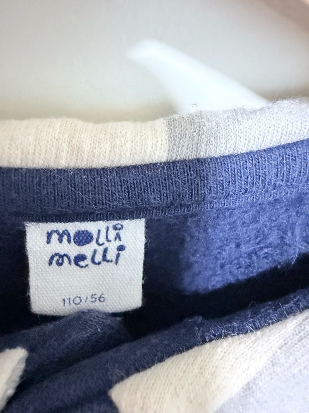 Mollimelli Penguin Sailor Collar Sweatshirt Size 110 Navy Blue 6