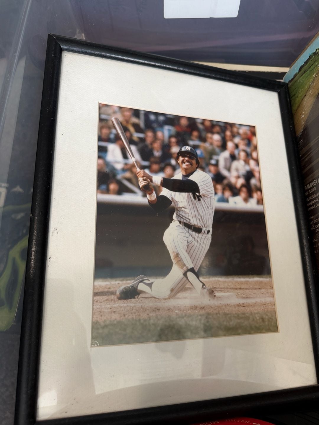 Reggie Jackson New York Yankees Framed Color Batting Action Photo 1