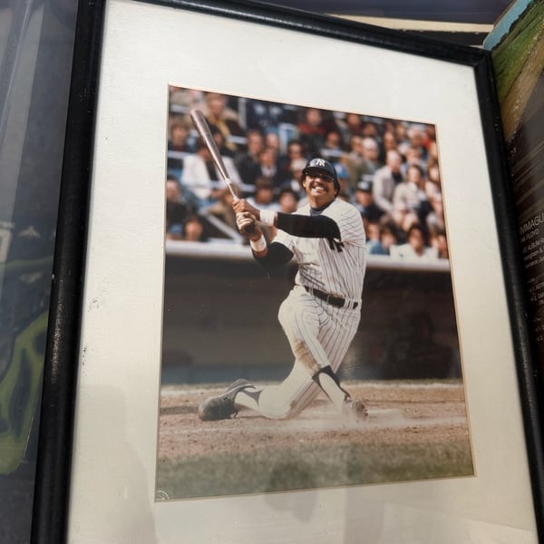 Reggie Jackson New York Yankees Framed Color Batting Action Photo