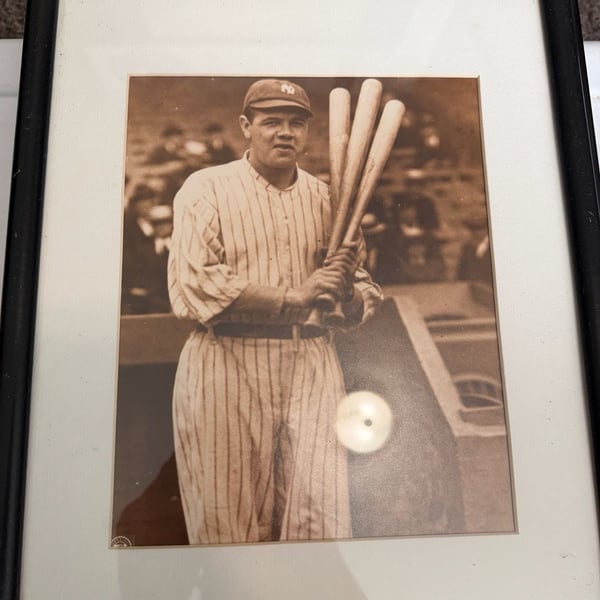 Babe Ruth New York Yankees Three Bats Framed Photograph