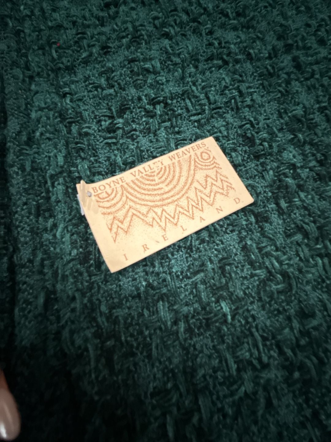 Boyne Valley Weavers Throw Blanket Green Chenille Fringe Ireland 2