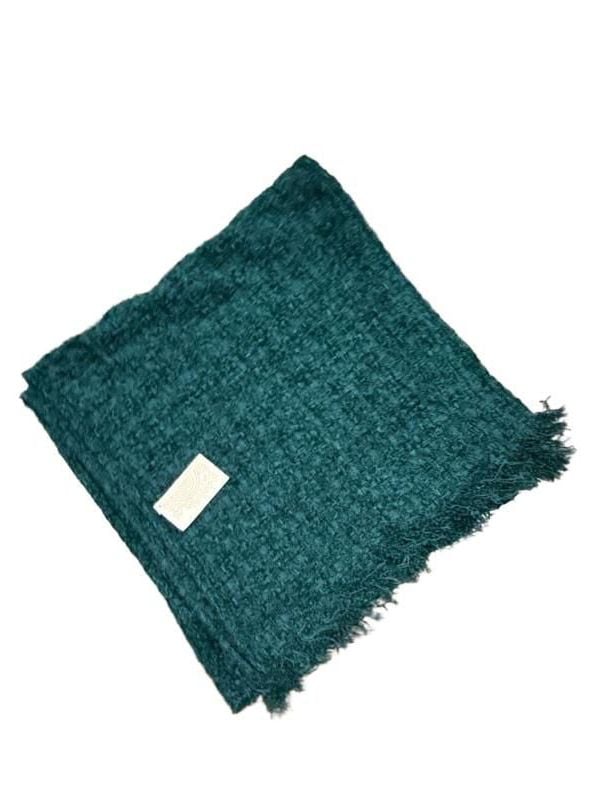 Boyne Valley Weavers Throw Blanket Green Chenille Fringe Ireland 1
