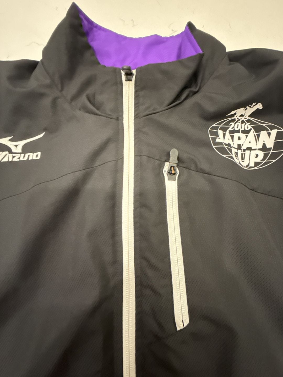 Mizuno Japan Cup 2016 Full Zip Jacket Size 2XL Black Purple 5