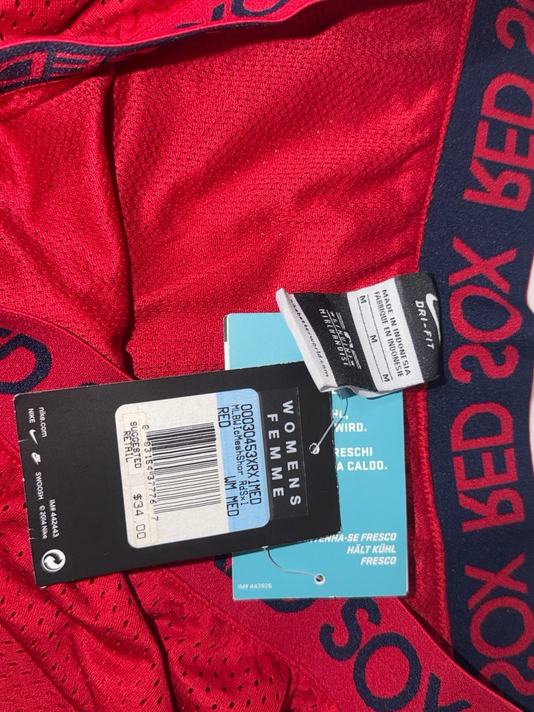 Nike Boston Red Sox Mesh Shorts Size Medium Red Dri-Fit 3