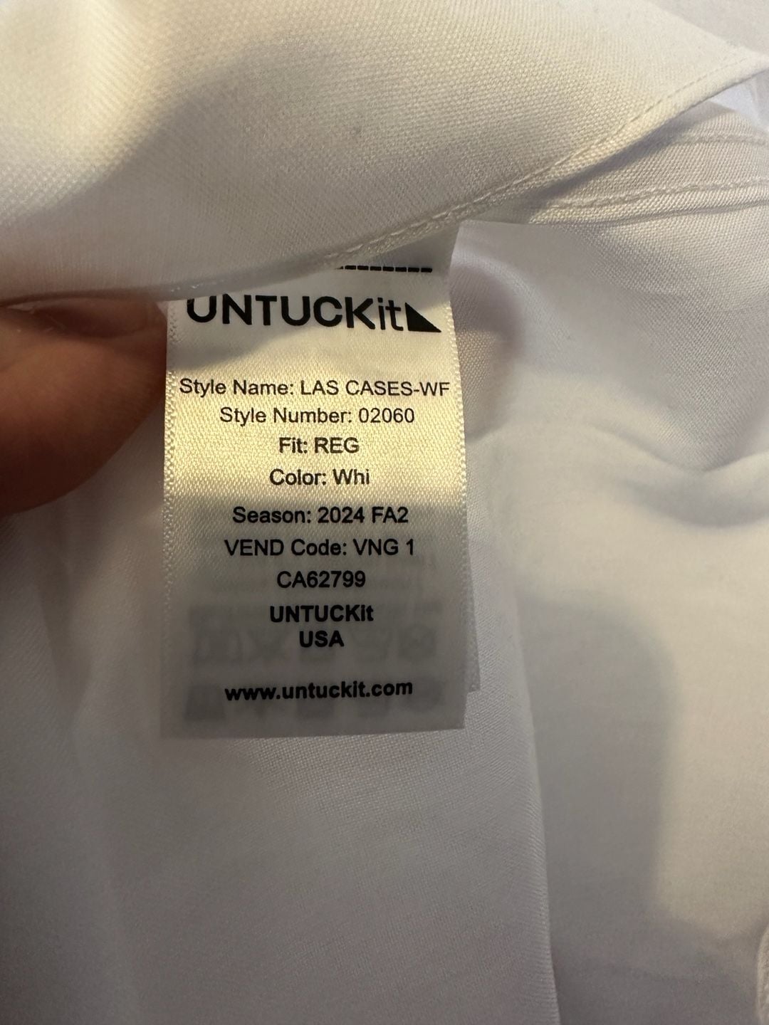 UNTUCKit Las Cases-WF Shirt Size XXXL White Wrinkle Free Regular Fit 7