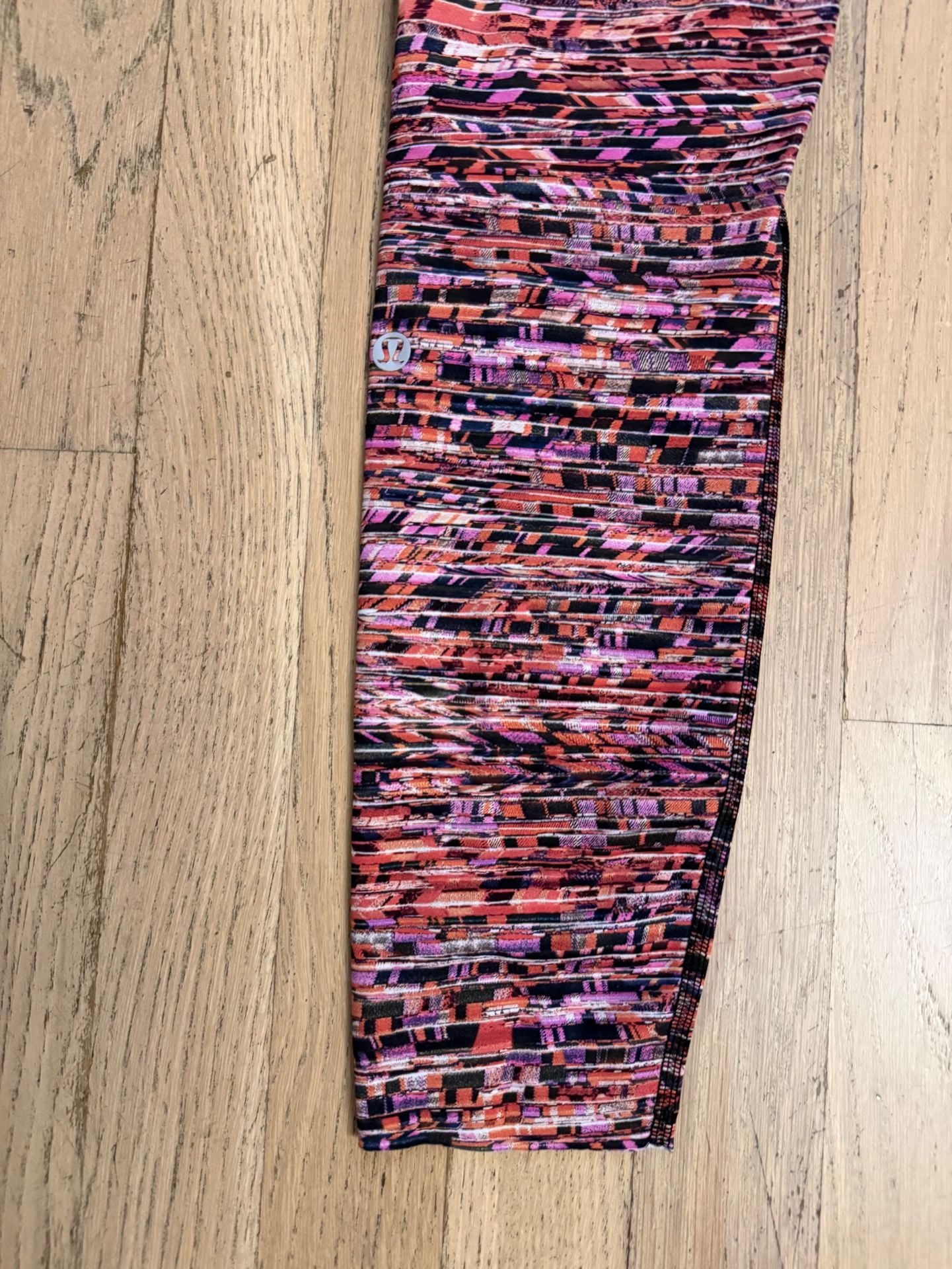 Lululemon Fast and Free Tight II Flash Pleat Orange Multi 6