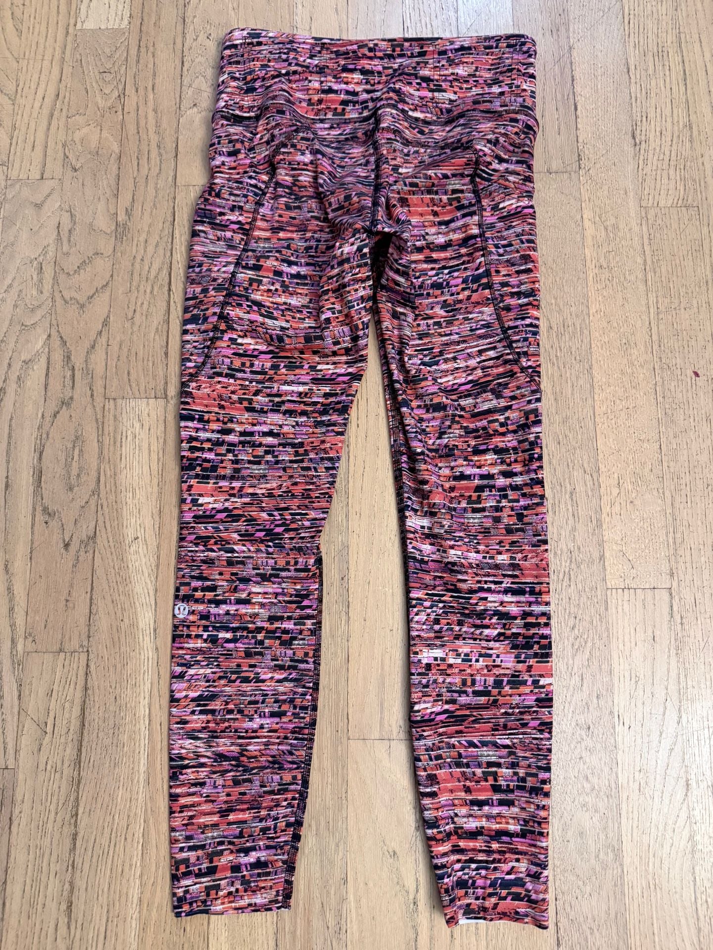 Lululemon Fast and Free Tight II Flash Pleat Orange Multi 3