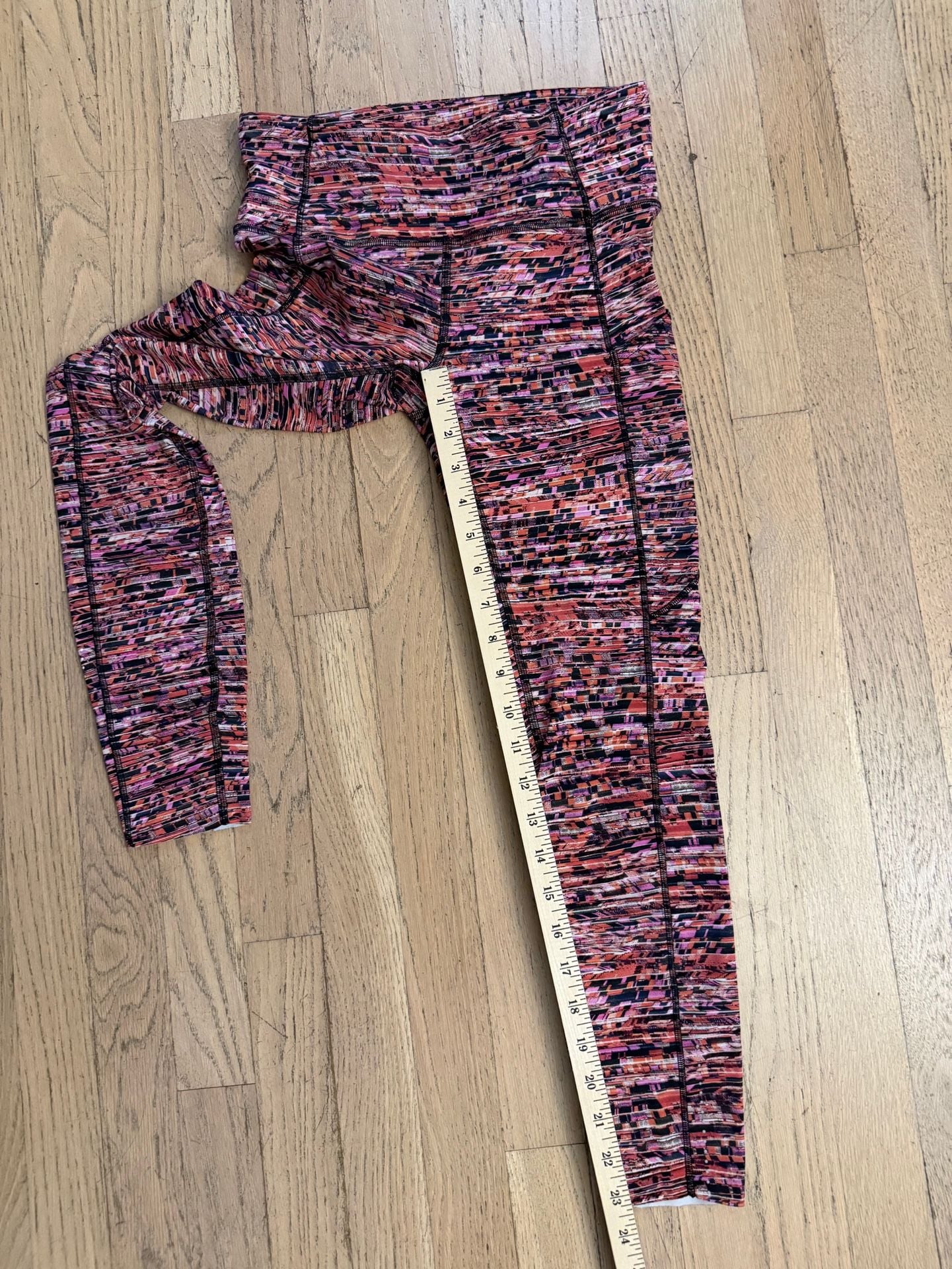Lululemon Fast and Free Tight II Flash Pleat Orange Multi 4
