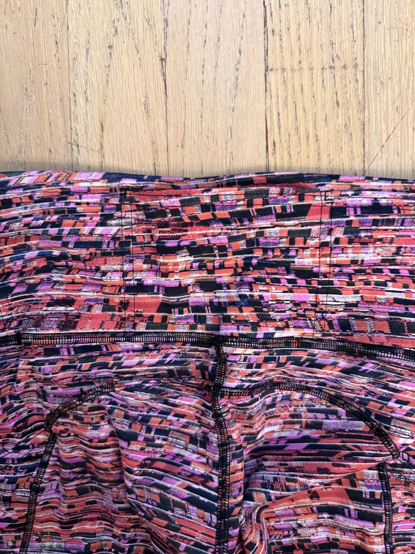 Lululemon Fast and Free Tight II Flash Pleat Orange Multi 5