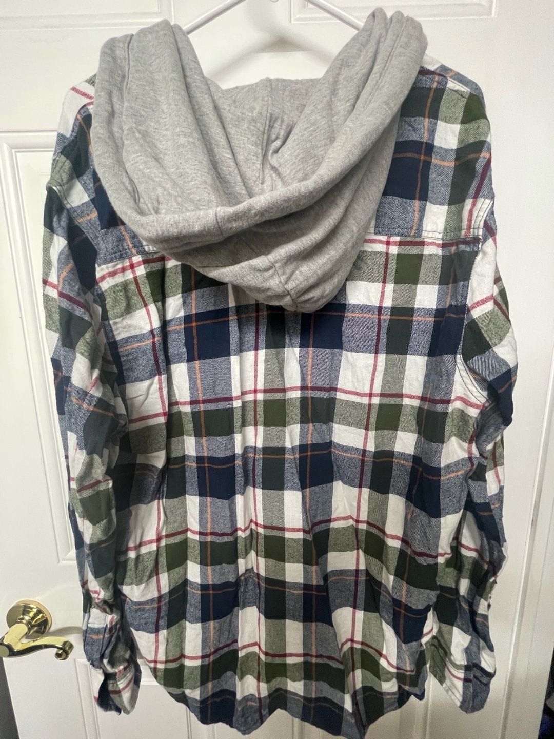 Aeropostale Plaid Hooded Flannel Shirt Size L Multi-Color 2