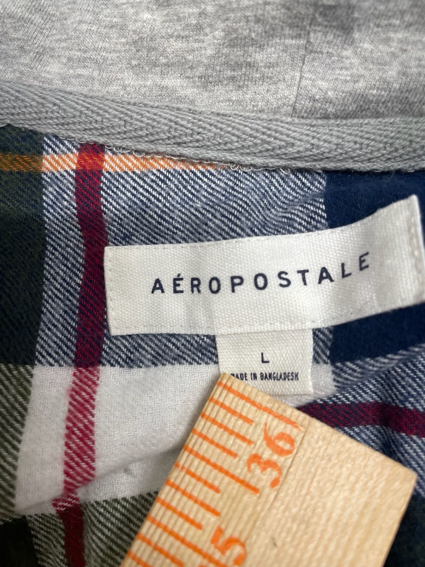 Aeropostale Plaid Hooded Flannel Shirt Size L Multi-Color 3