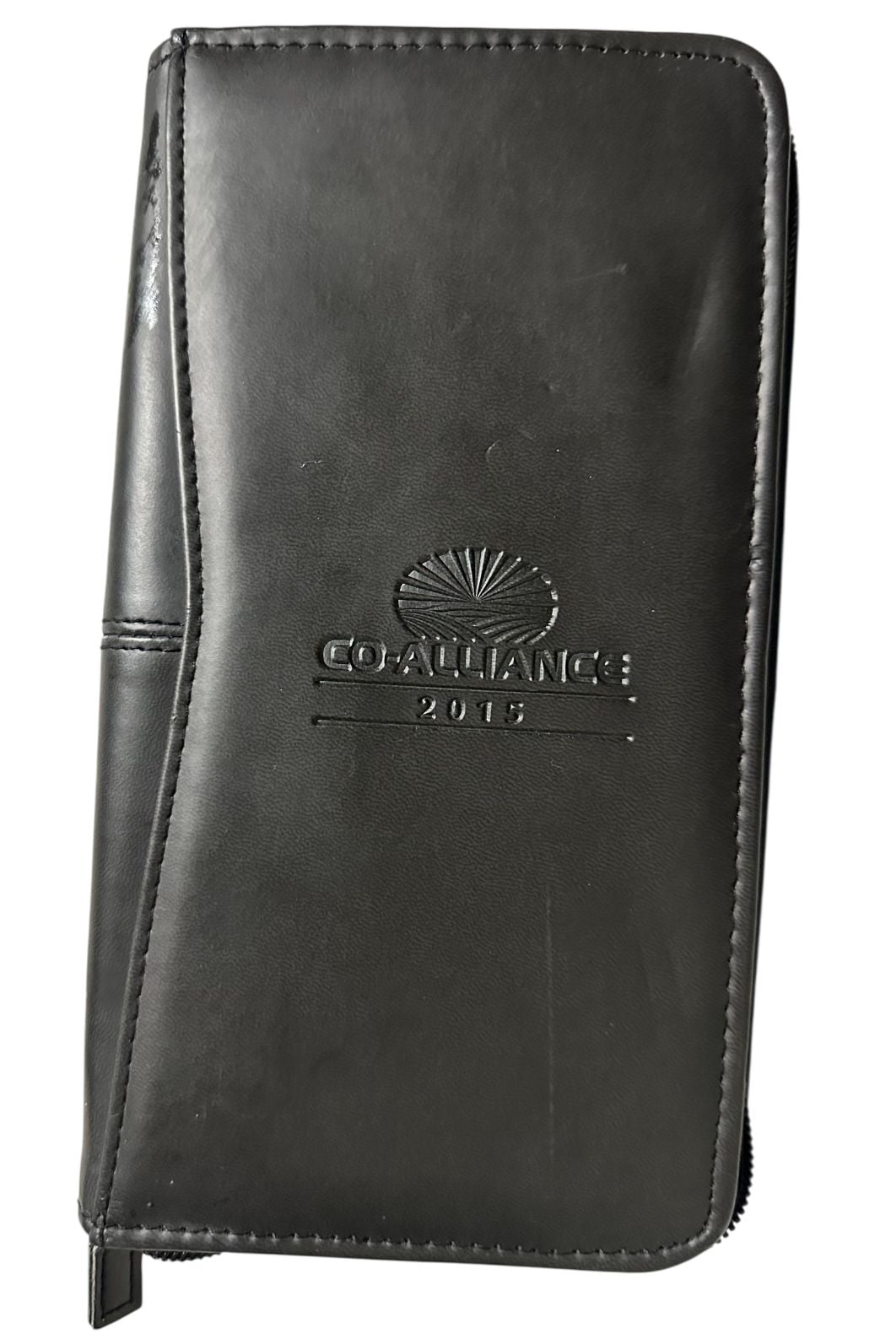 Co-Alliance 2015 Black Leather Organizer Zippered Padfolio 2