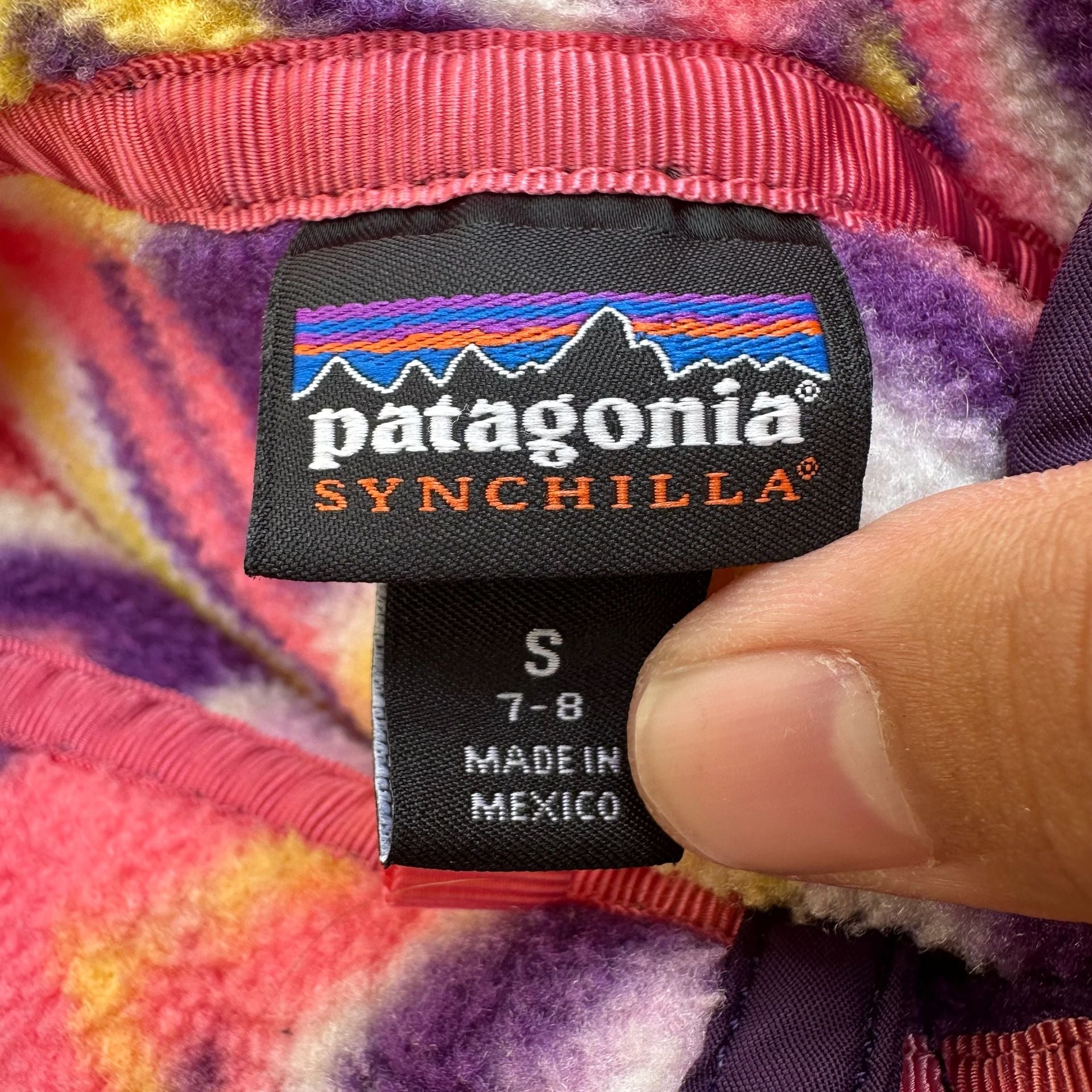 Patagonia Kids Synchilla Snap-T Fleece Pullover Geometric Print Small 7-8 4