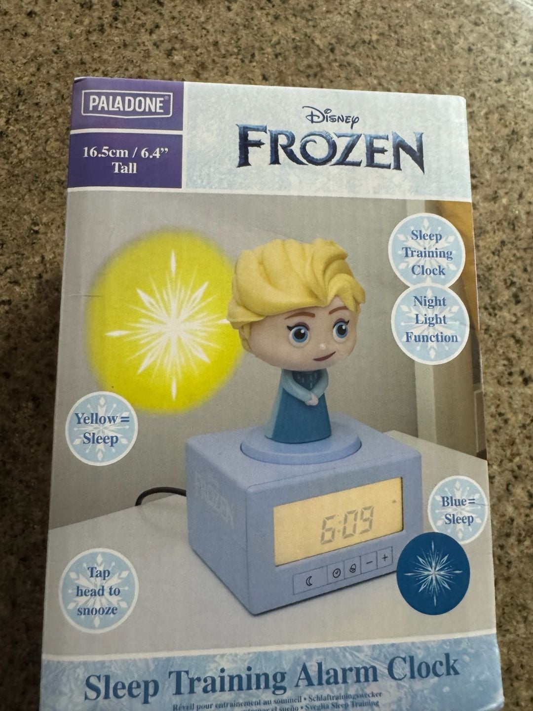 Disney Elsa Frozen Sleep Training Alarm Clock, Projection Night Light 1