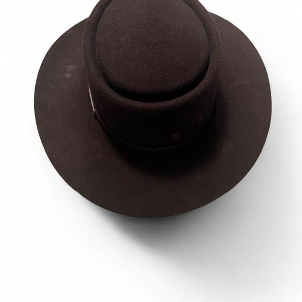 Beaver Brand Brown Felt Cowboy Hat Size 7 1/8