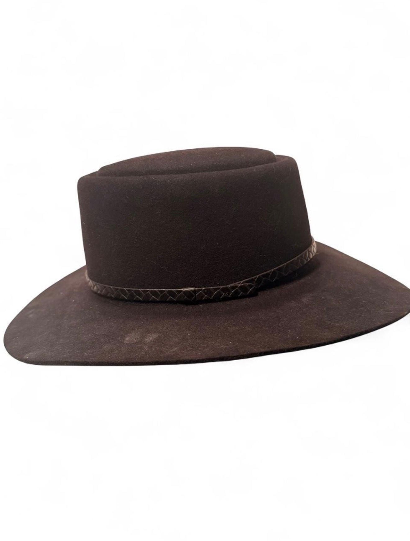 Beaver Brand Brown Felt Cowboy Hat Size 7 1/8 3