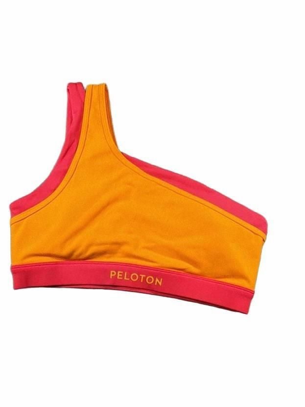 Peloton Endurance Rib One Shoulder Bra Size M Orange 2