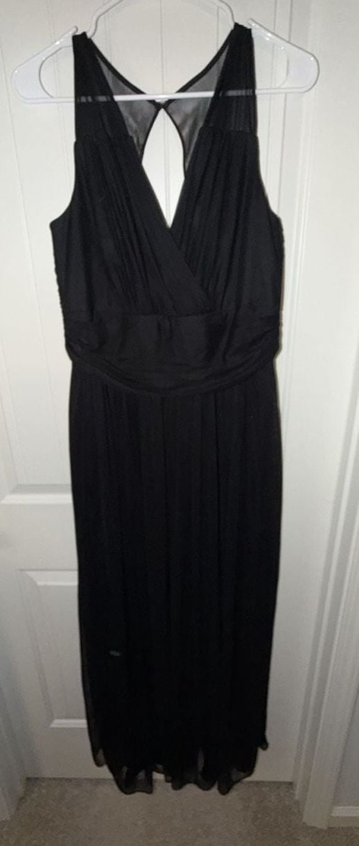 Alfred Sung D693 Dress Size 16 Black Long Maxi Halter Gown 2