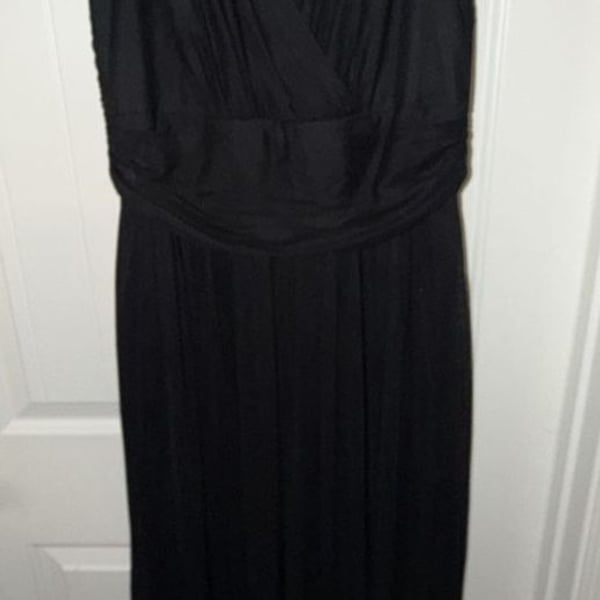 Alfred Sung D693 Dress Size 16 Black Long Maxi Halter Gown