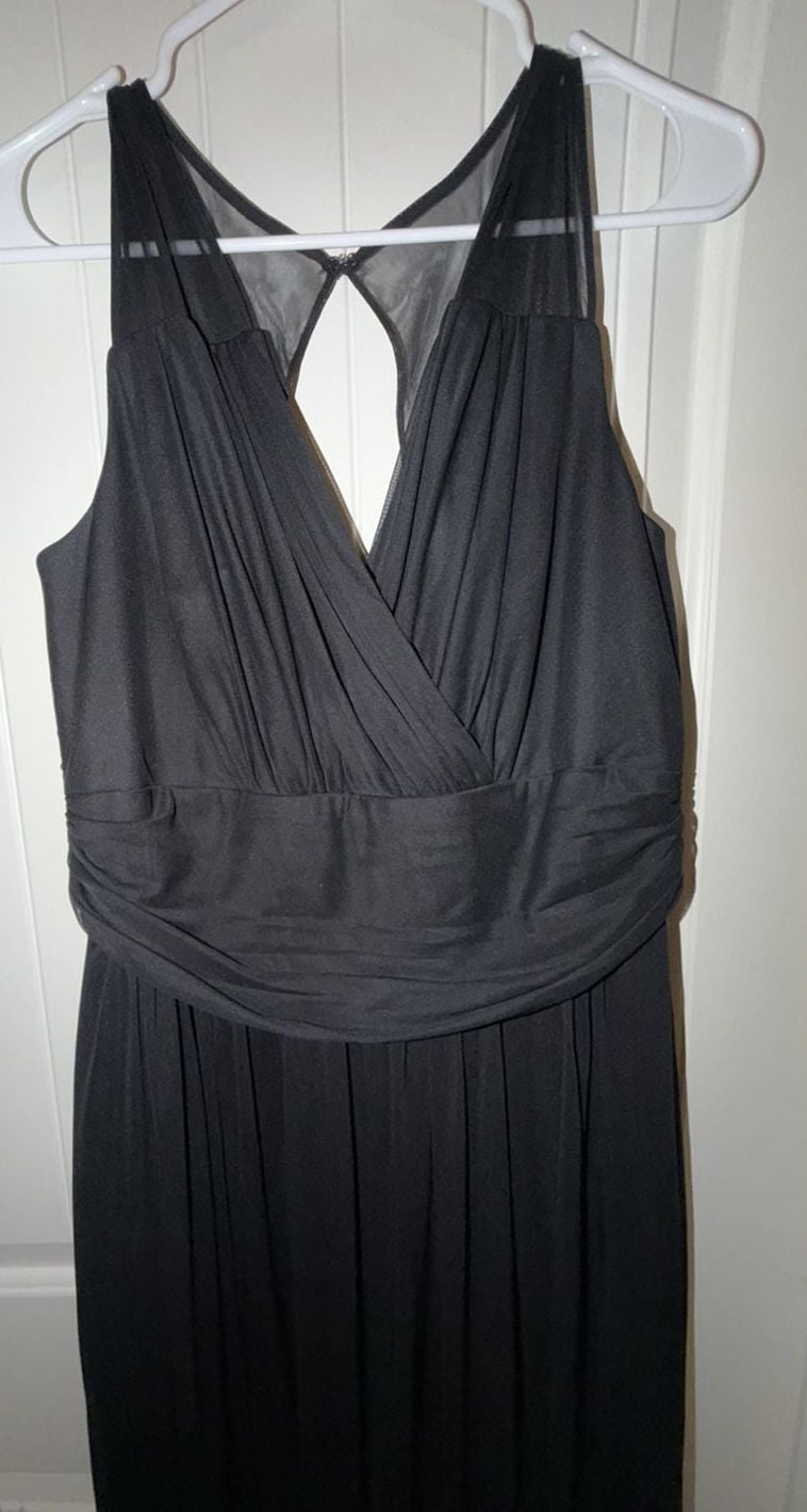 Alfred Sung D693 Dress Size 16 Black Long Maxi Halter Gown 3