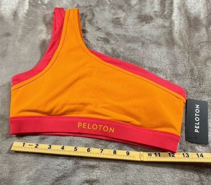 Peloton Endurance Rib One Shoulder Bra Size M Orange 3