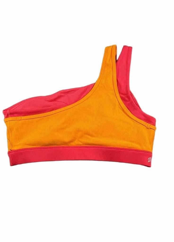 Peloton Endurance Rib One Shoulder Bra Size M Orange 4
