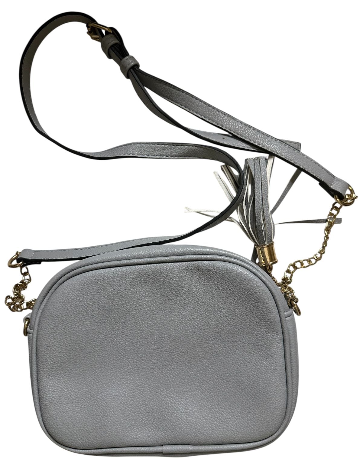 EVVE Quilted Crossbody Bag Camera Bag with Tassel Gray 3