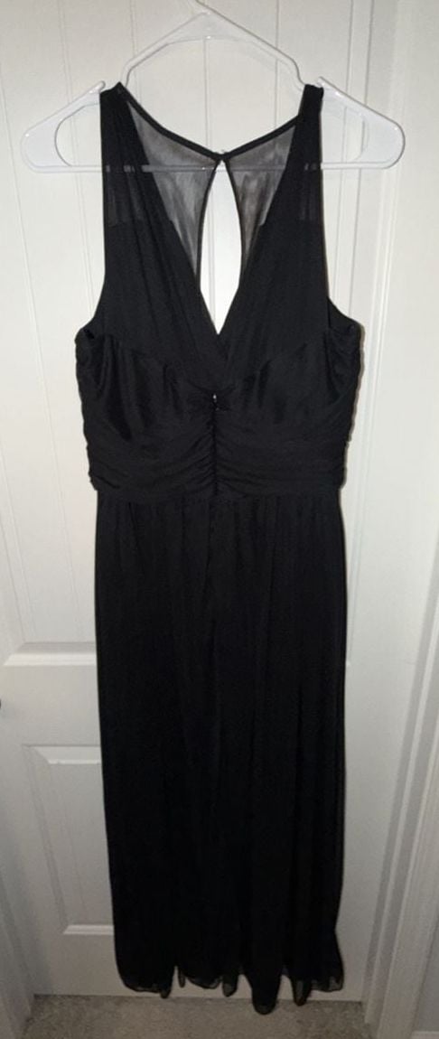 Alfred Sung D693 Dress Size 16 Black Long Maxi Halter Gown 7