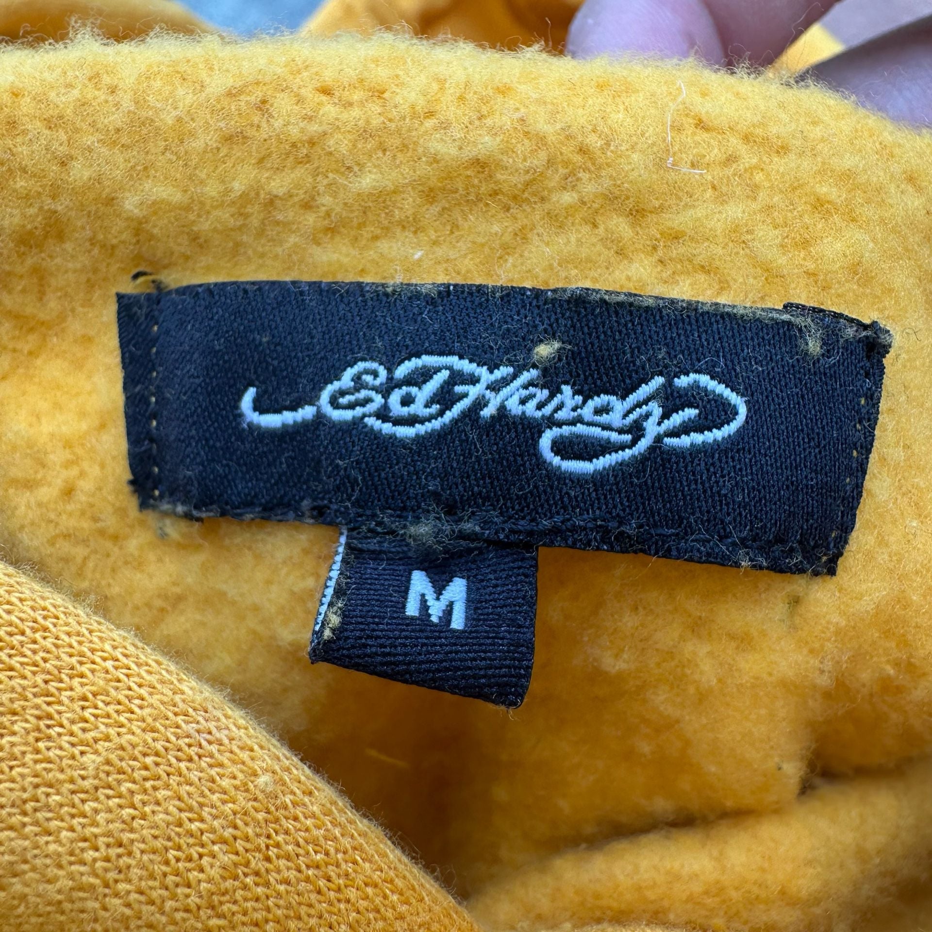 Ed Hardy Cropped Dragon Hoodie Mustard Yellow Medium 4