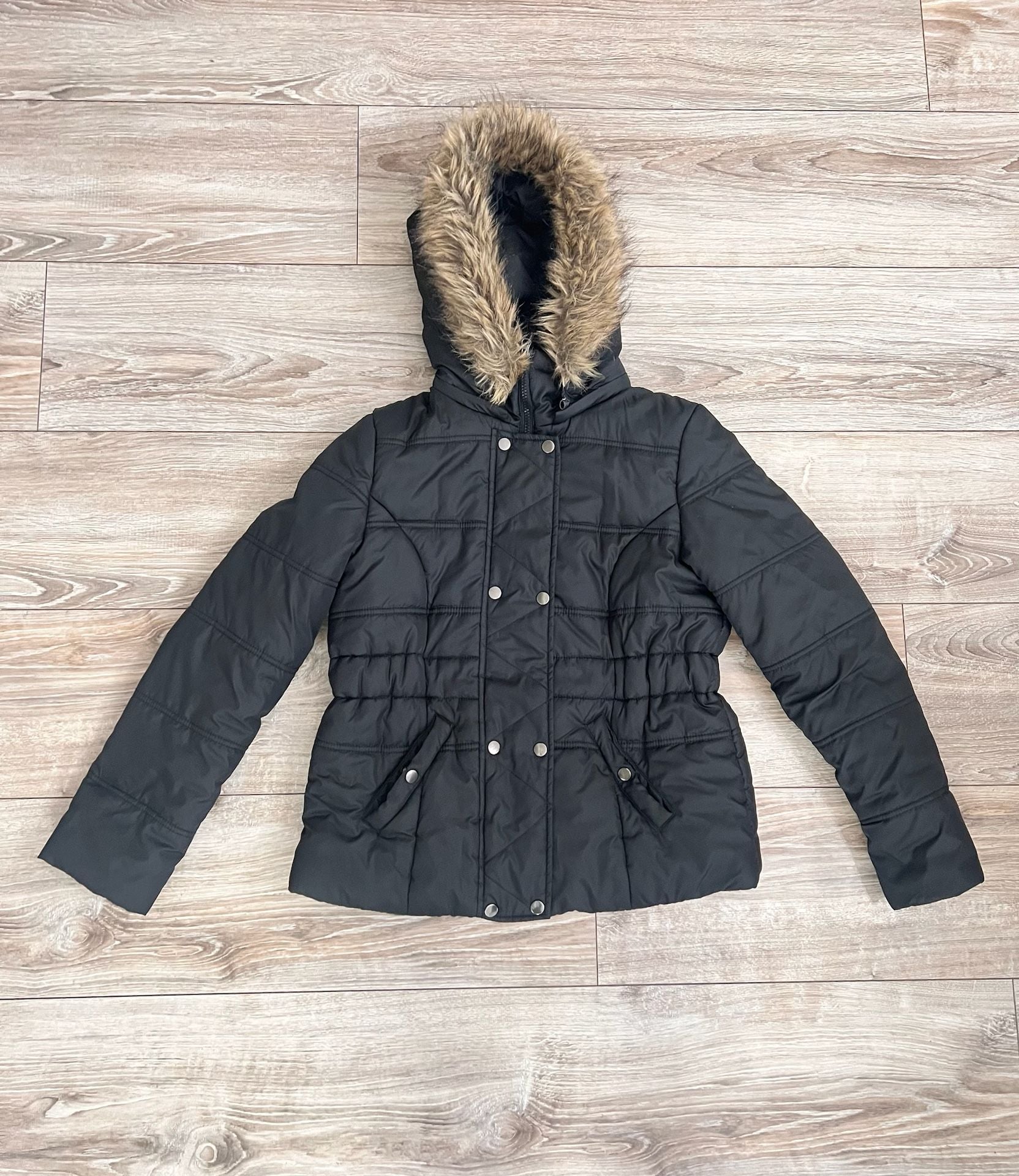 Krush Quilted Puffer Jacket Girls Size L Black 2