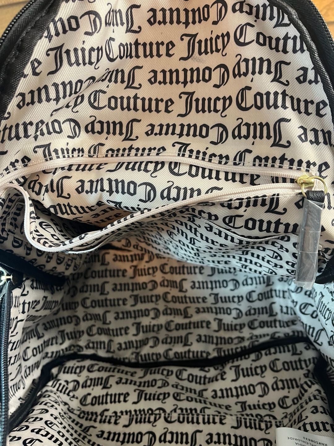 Juicy Couture y2k Gothic Print Backpack Black And White NWOT Streetwear 5