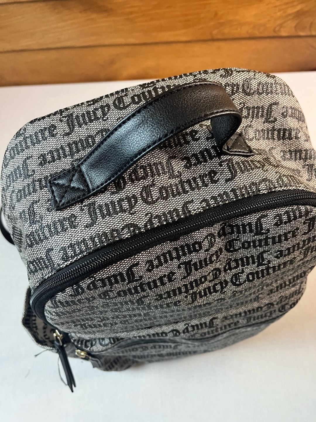 Juicy Couture y2k Gothic Print Backpack Black And White NWOT Streetwear 9