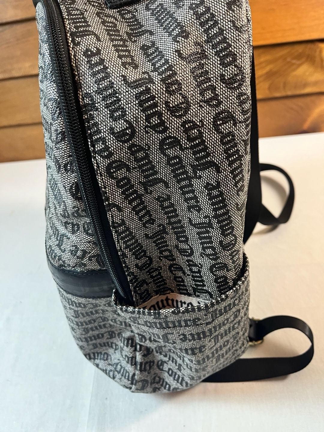Juicy Couture y2k Gothic Print Backpack Black And White NWOT Streetwear 10