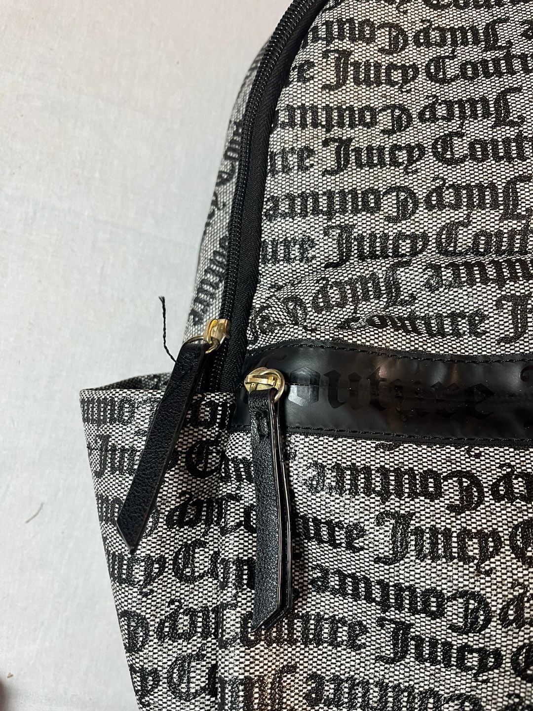 Juicy Couture y2k Gothic Print Backpack Black And White NWOT Streetwear 12