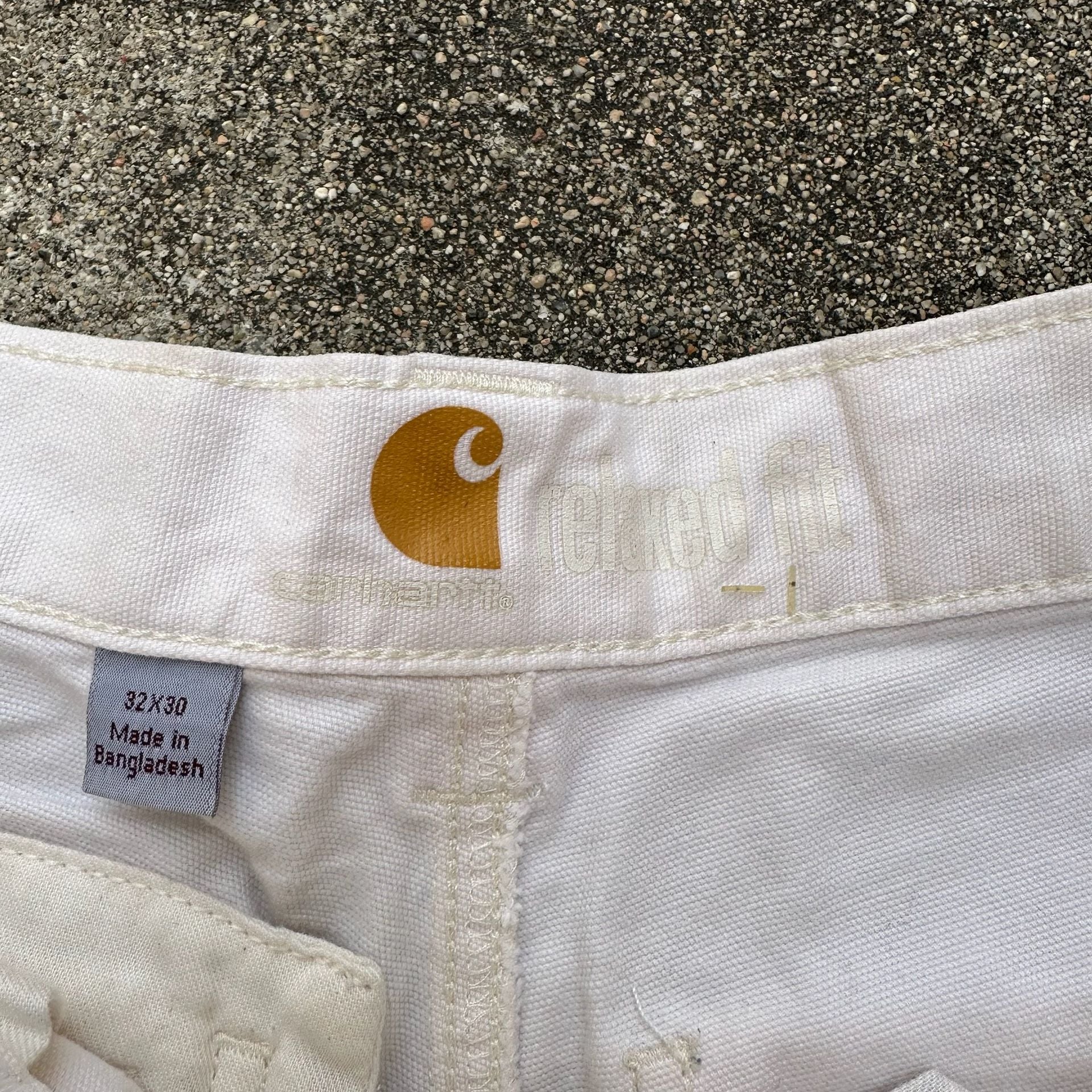 Carhartt Double Knee Work Pants White 32x30 (Fits 30x28) 4